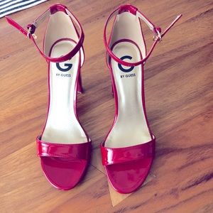 G by Guess Red Patent Heel Sandals Size 8